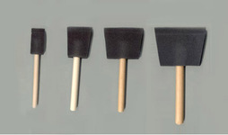 Krylon Industrial Foam Brushes, 1 in wide, Foam, Wood handle, 48/PK, 48 EA