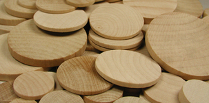 Round Wooden Discs, 100Pcs 20mm - Log Unfinished Wood Circles with Holes
